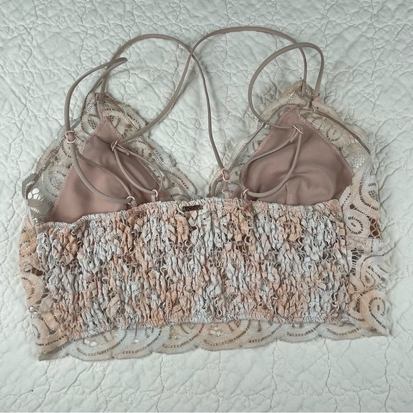 💖5/$25 PINK Victoria Secret Lace Longline Bralette Peach Adjustable Strap M - Picture 3 of 10